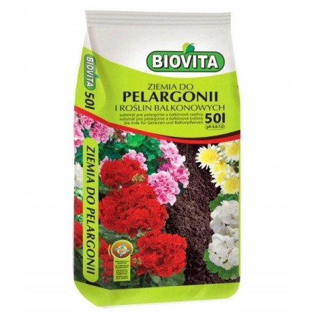 Ziemia do pelargonii i roślin balkonowych 50L surfinie, petunie