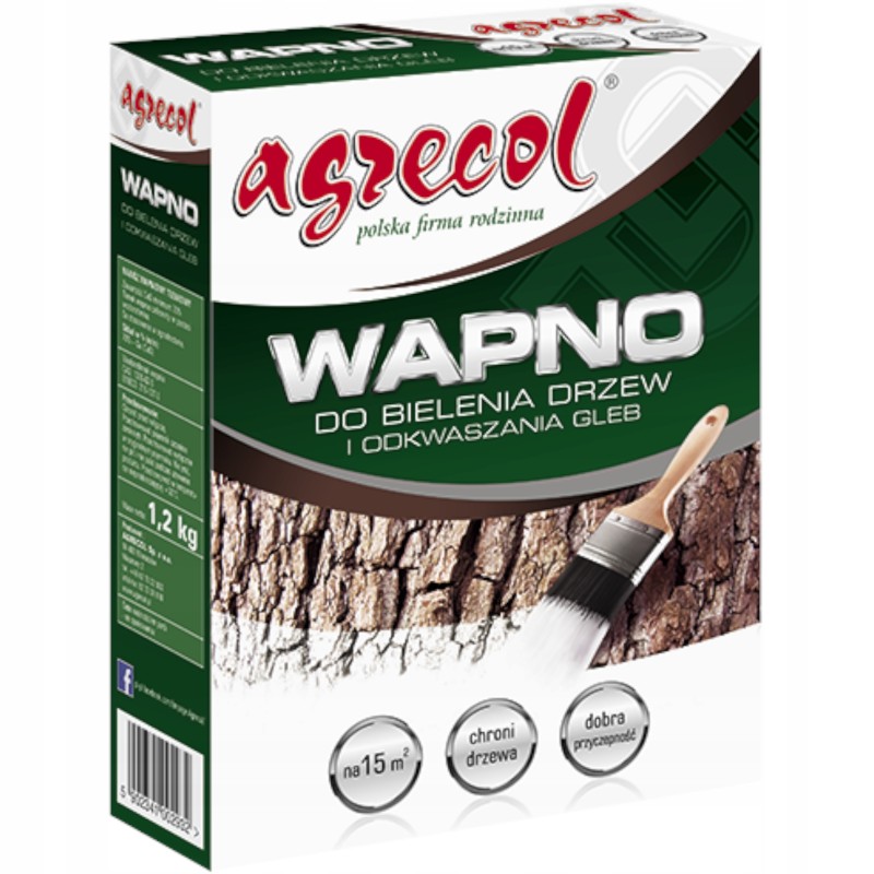 Wapno do Bielenia Drzew i Odkwaszania Gleb 1,2kg AGRECOL