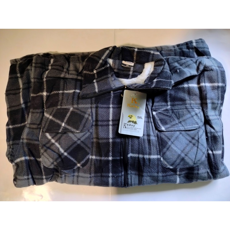 Koszulka z Futerkiem z Zamkiem Szaro-Czarna rozmiar 5XL