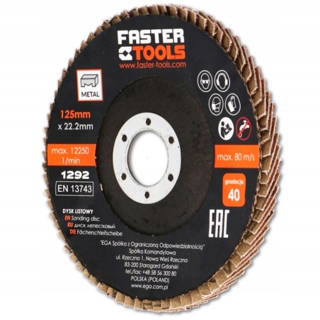 Dysk listkowy 125/40 gr. 1292 FASTERTOOLS