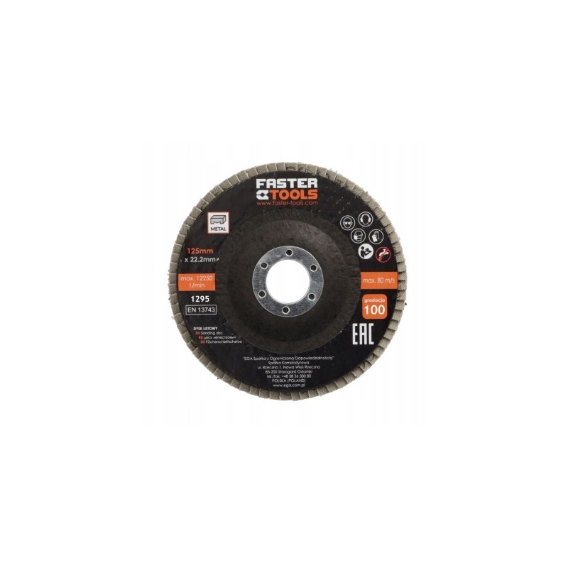 Dysk listkowy 125/100 gr. 1295 FASTERTOOLS