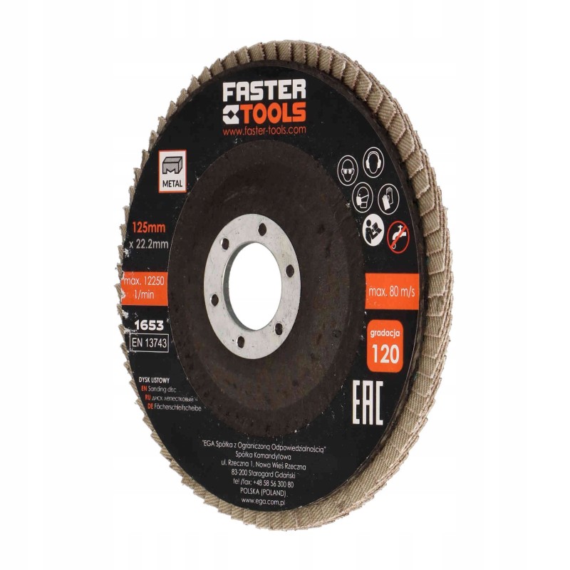Dysk listkowy 125/120 gr. 1653 FASTERTOOLS