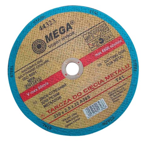 Tarcza do Cięcia Metali Płaska 115x22x2,5mm Mega