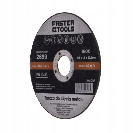 Tarcza do Cięcia Metalu 115x1,6x22,2mm 2699
