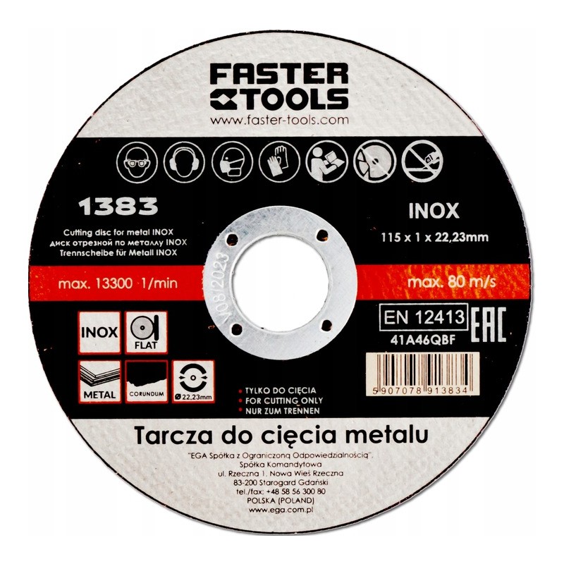 Tarcza do Cięcia Metalu 115x1x22,2mm 1383