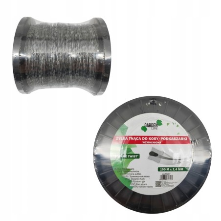 Żyłka Tnąca do Kosy Wzmocniona Skrętka Kwadratowa 2,4mm 100m Garden Line