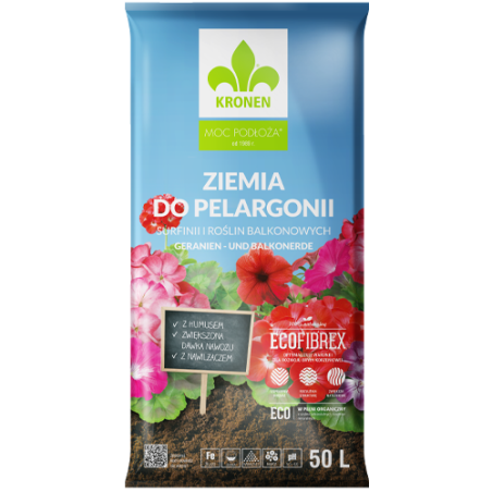 Ziemia do pelargonii i innych roślin balkonowych 50L KRONEN