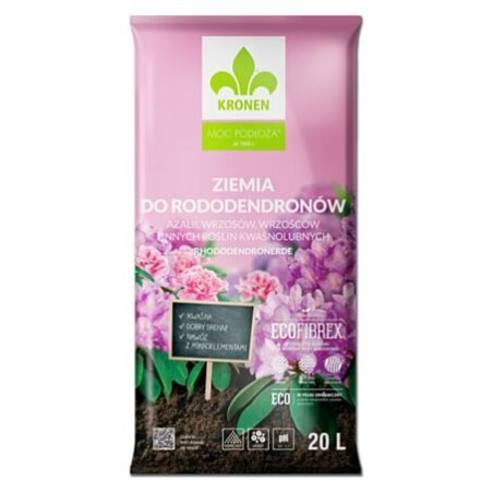 Ziemia do rododendronów, azalii, hortensji i innych roślin kwaśnolubnych 20L KRONEN