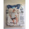 Piżama w Paski Męska Szara XXL