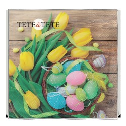 Serwetka Wielkanocna Dekoracyjna Papierowa Tulipany 33x33cm 20 szt.