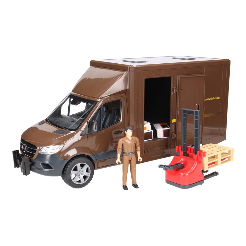 Mercedes Sprinter UPS kurier z paleciakiem Bruder 02678