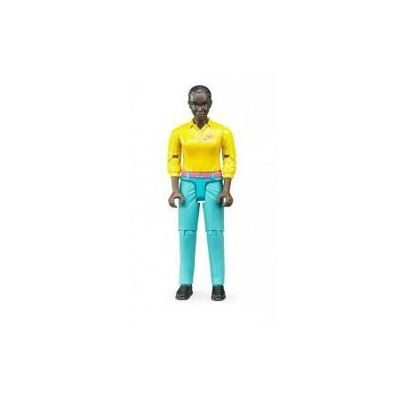Figurka kobiety w turkusowych dżinsach Bruder 60404