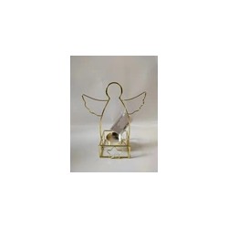 Świecznik Metalowy Złoty Aniołek 12,5x6,7x15,6cm