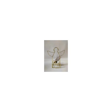 Świecznik Metalowy Złoty Aniołek 12,5x6,7x15,6cm