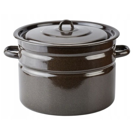 Garnek Emaliowany 25l 40cm brąz