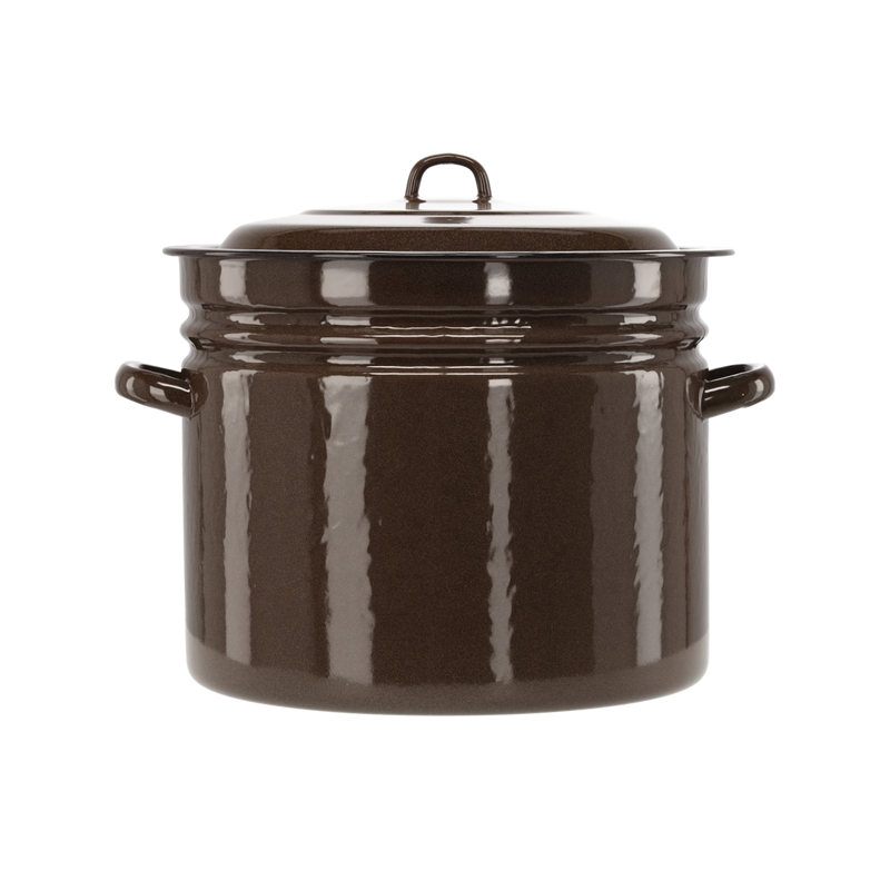 Garnek Emaliowany 40 l brąz