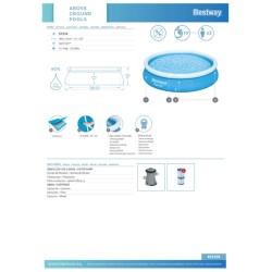Basen ogrodowy rozporowy Bestway 366 x 76 cm + pompa i filtr