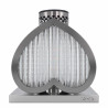 Znicz Solarny Ignis Serce metalowo szklany całodobowy Czarno Srebrny 22 cm