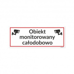 Tabliczka "Obiekt Monitorowany Całodobowo" 21x8cm