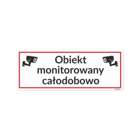 Tabliczka "Obiekt Monitorowany Całodobowo" 21x8cm