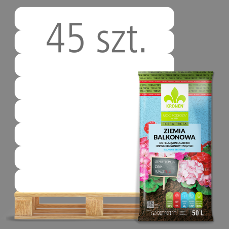 Ziemia balkonowa TERRA PRETA 50L 45sztuk KRONEN