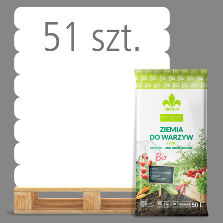 Ziemia BIO do warzyw i ziół 50L 51sztuk KRONEN