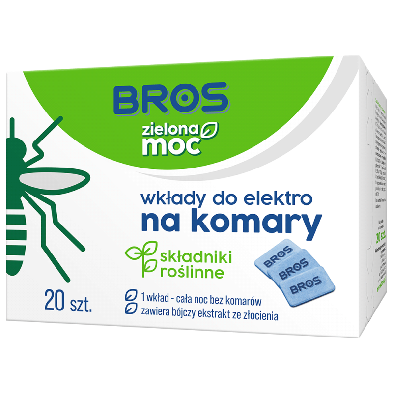 Wkłady na Elektro na Komary Zielona Moc 20 szt. BROS