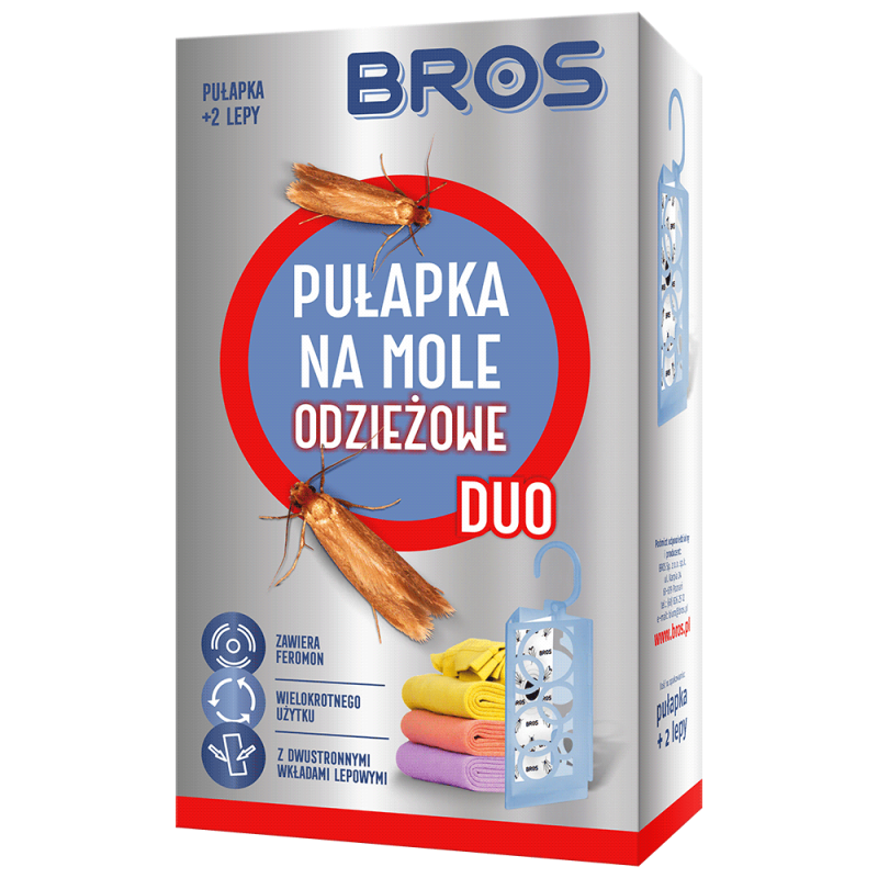 Pułapka na Mole Odzieżowe DUO (Pułapka + 2 wkłady) BROS