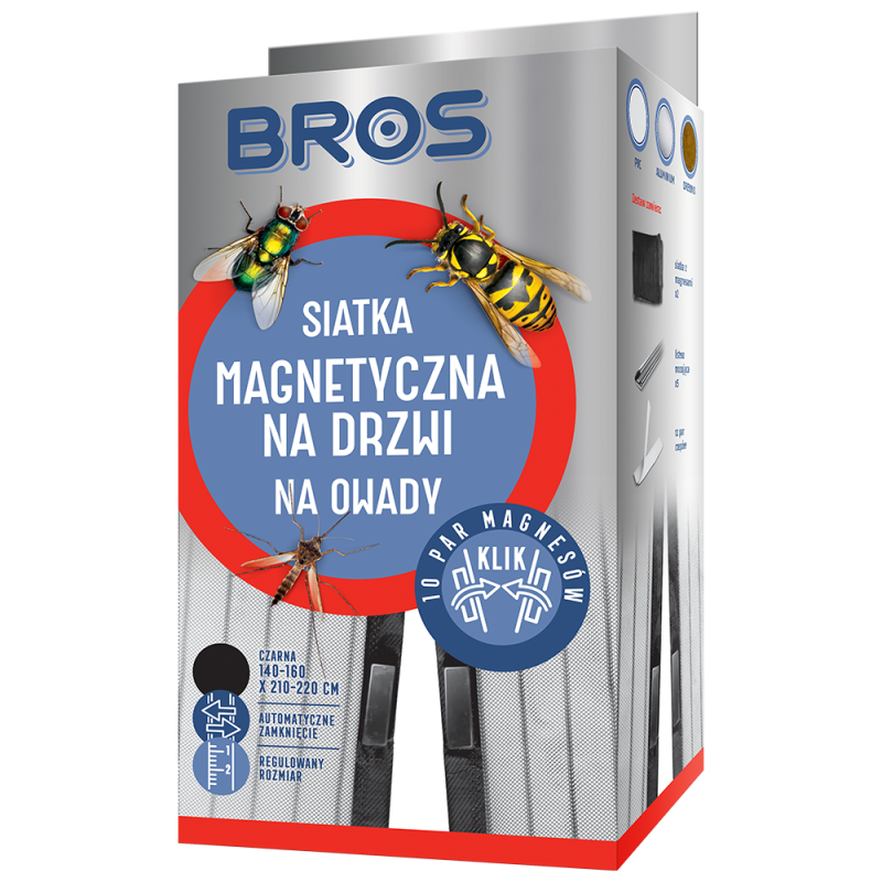 Siatka Magnetyczna na Drzwi 160x220 Czarna BROS