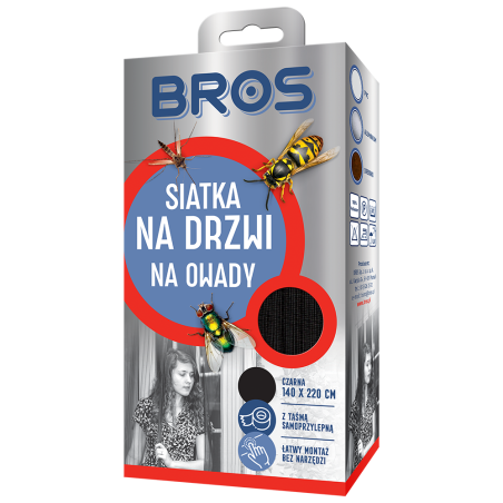 Siatka na Drzwi 140x220 Czarna BROS