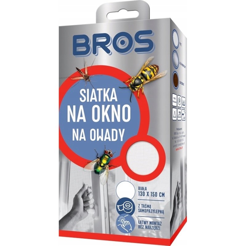 Siatka na Okno 130x150 Biała BROS