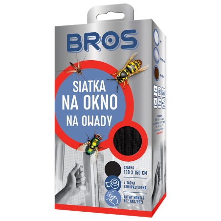 Siatka na Okno 130x150 Czarna BROS