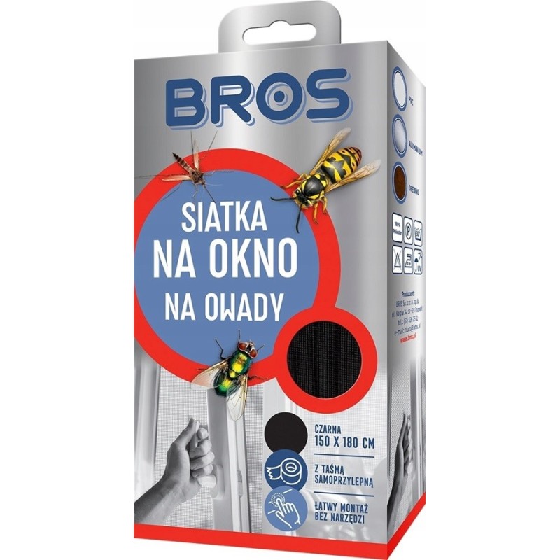 Siatka na Okno 150x180 Czarna BROS