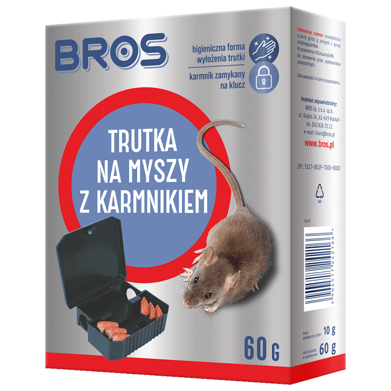Trutka na Myszy z Karmnikiem 60g BROS
